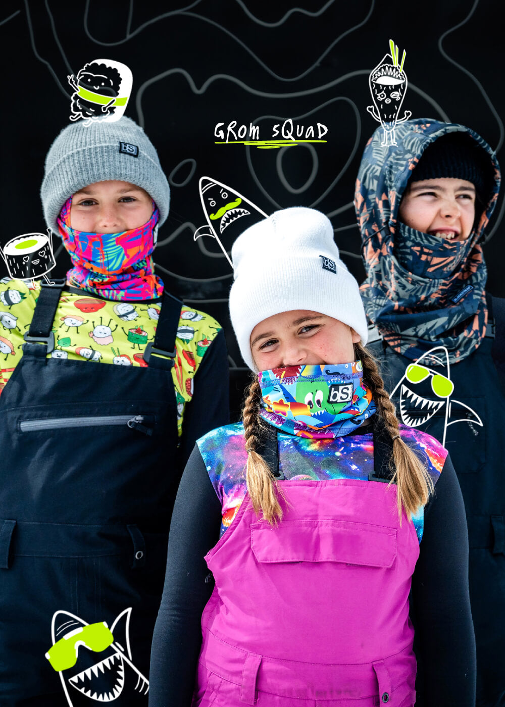 Kids Friends Collection - kids snow gear, balaclavas, base layers, and more