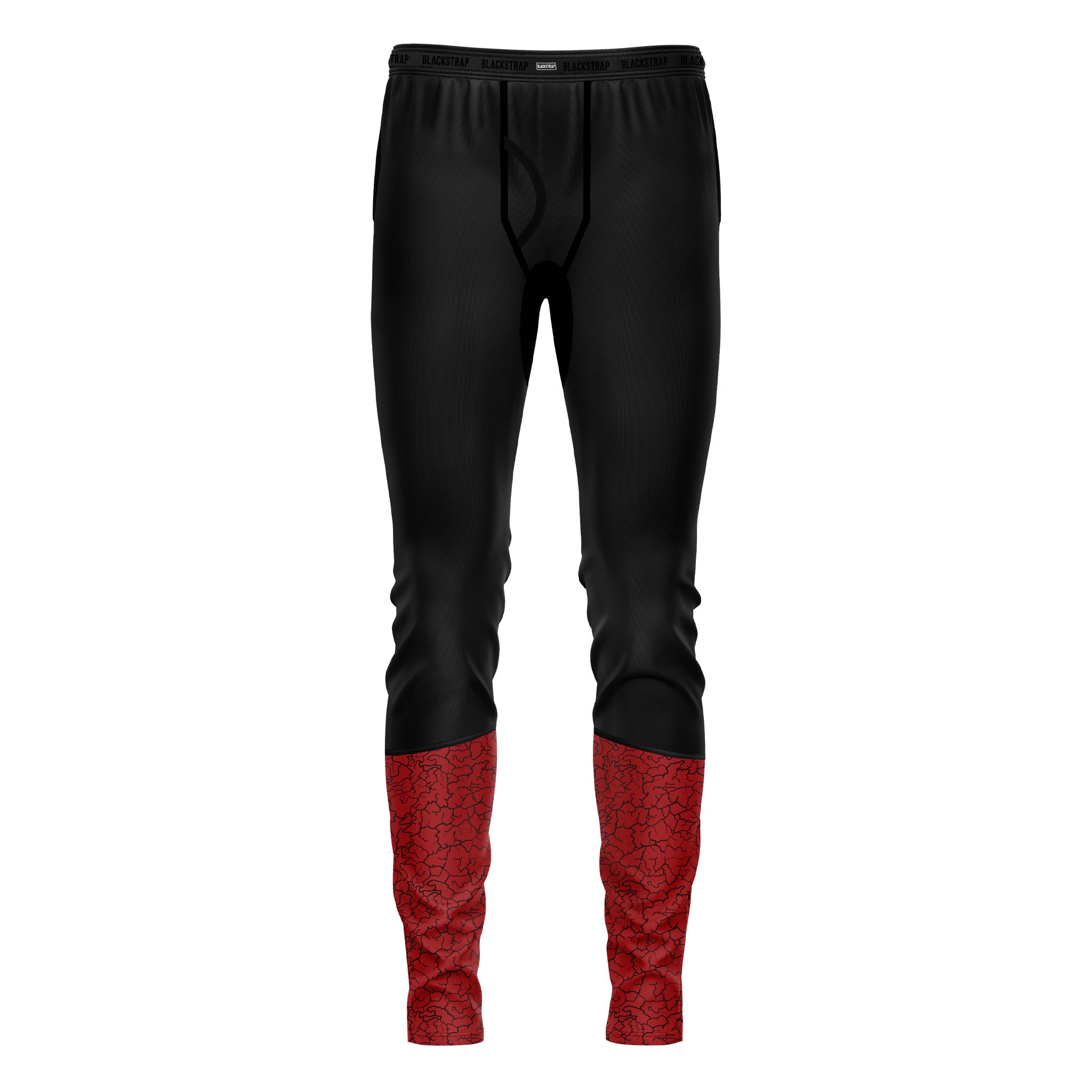 Men's Therma Base Layer Pants BlackStrap Magma Red S 