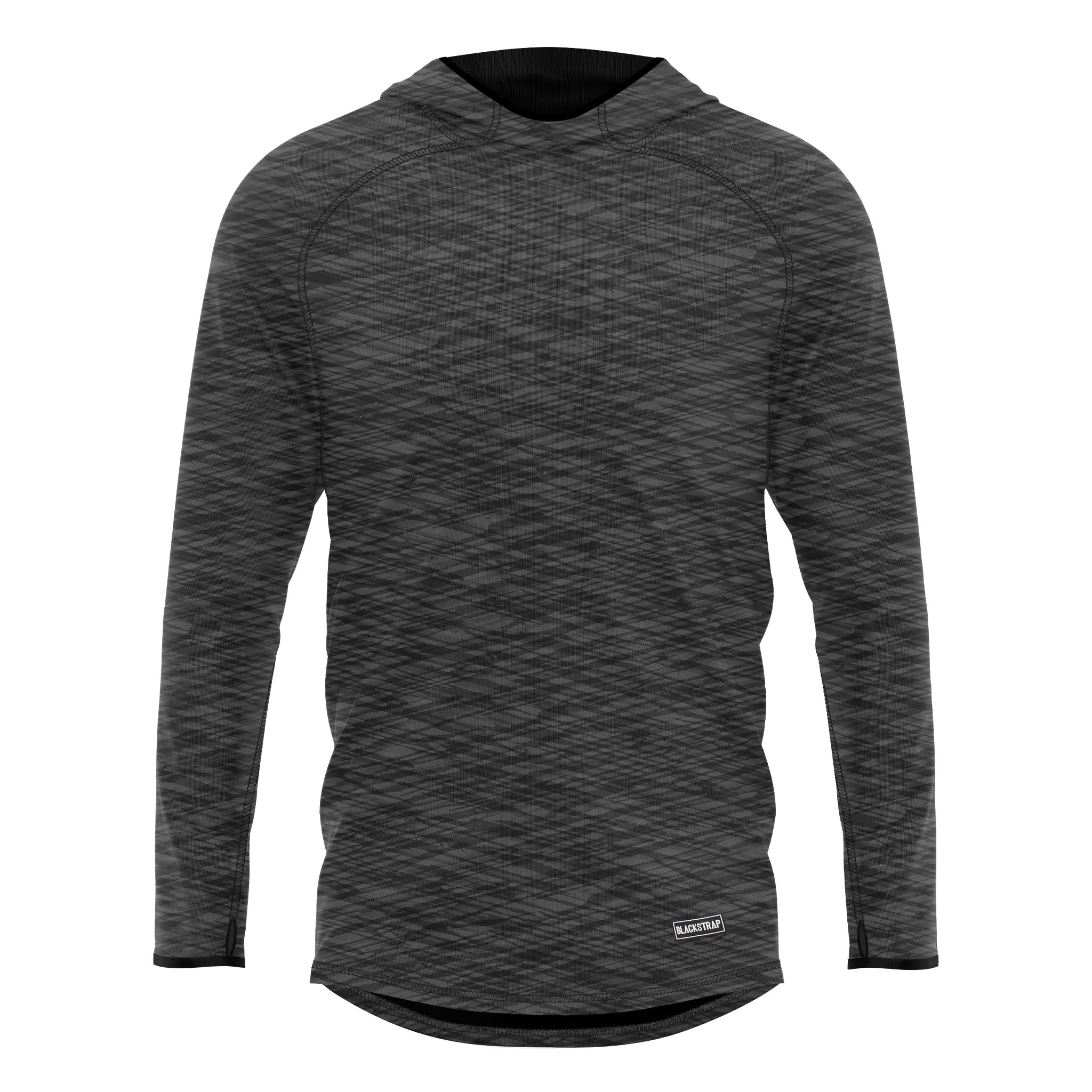 Men's Summit Base Layer Hoodie BlackStrap Hatched Charcoal S 